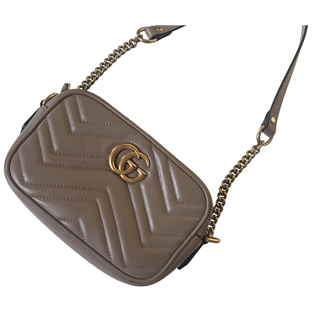 Gucci marmont grey leather handbag