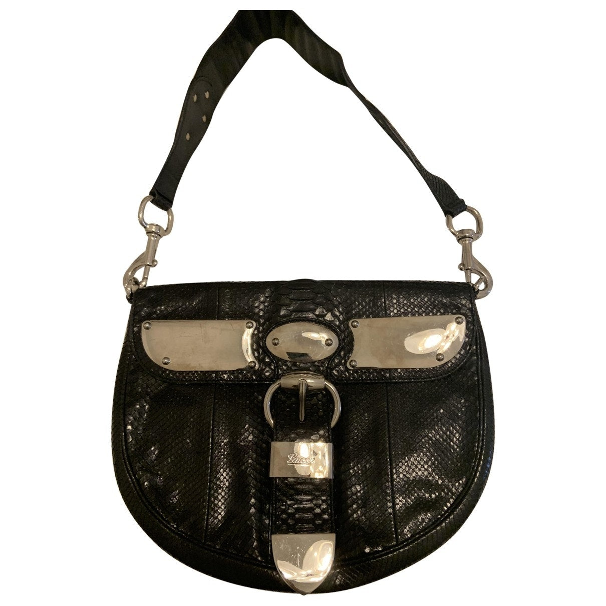 Gucci indy black python handbag