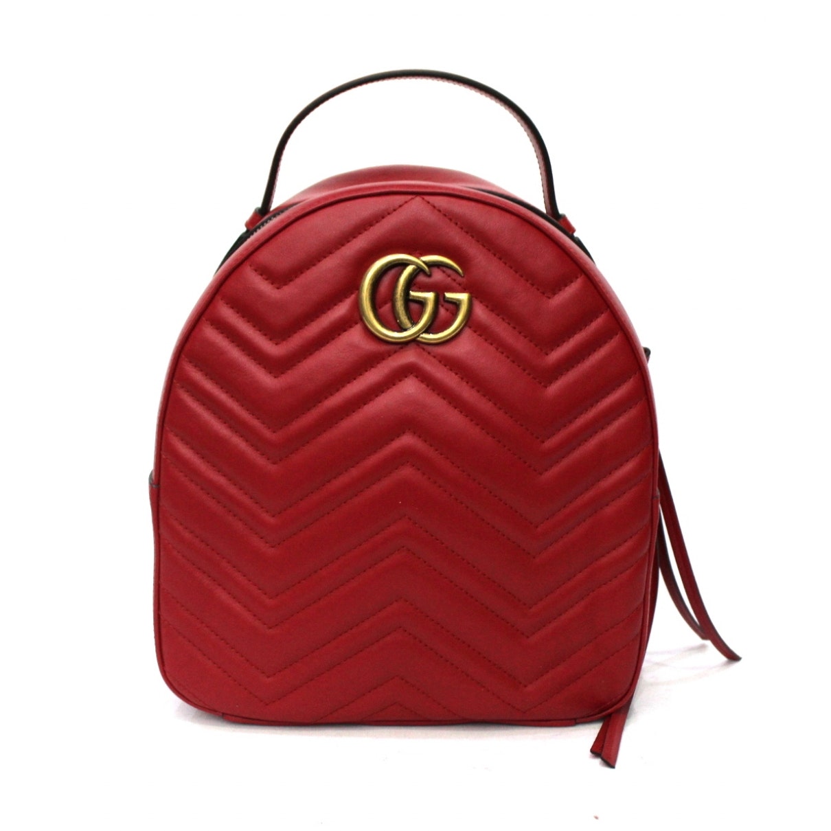 Gucci marmont red leather backpacks