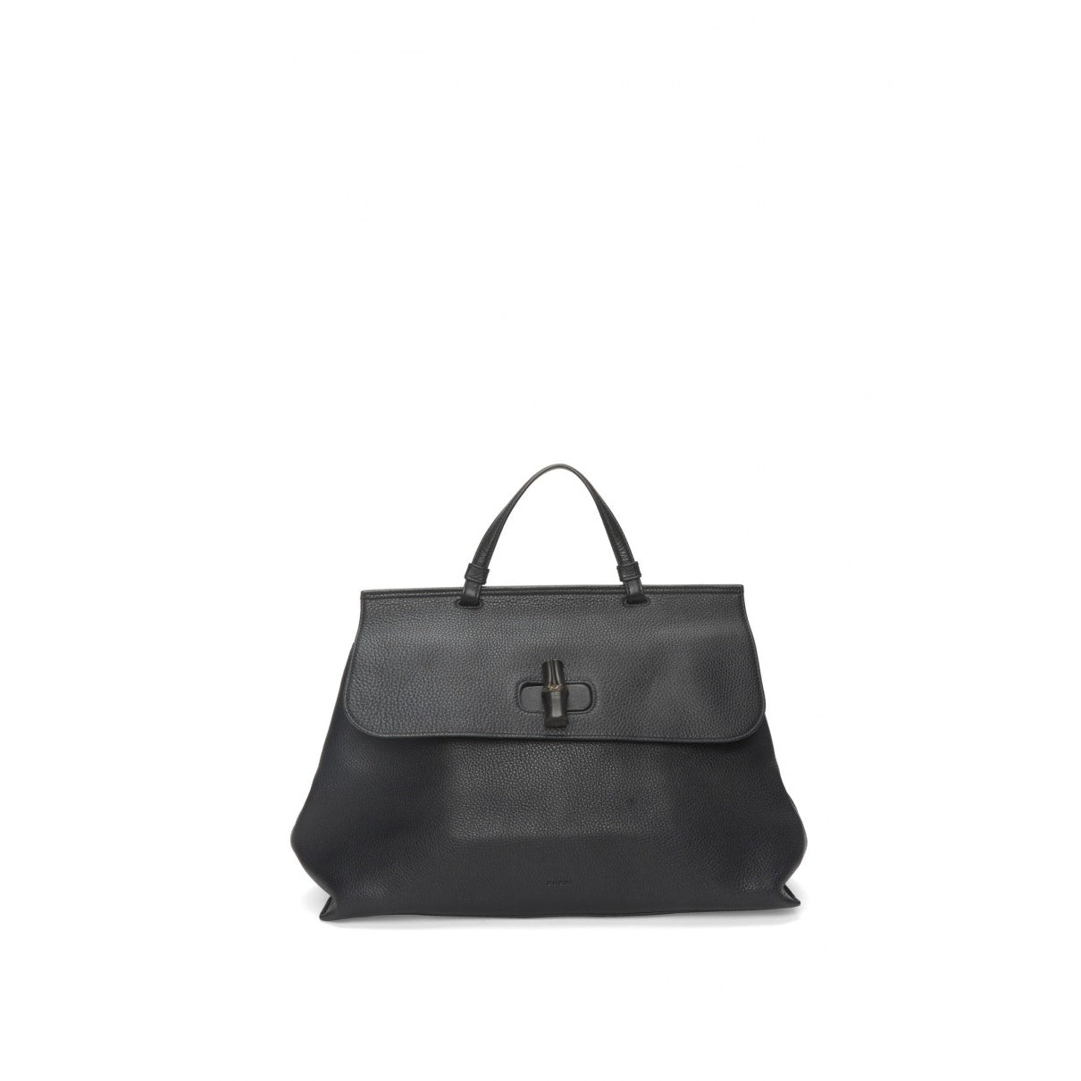 Gucci bamboo black leather handbag