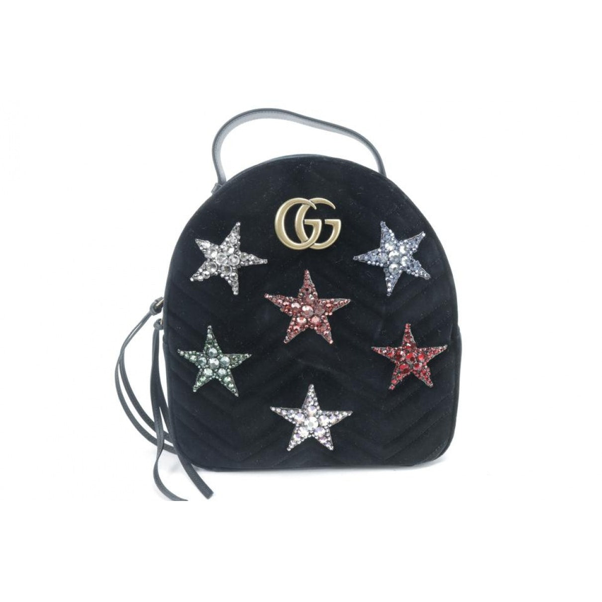 Gucci marmont black velvet backpacks