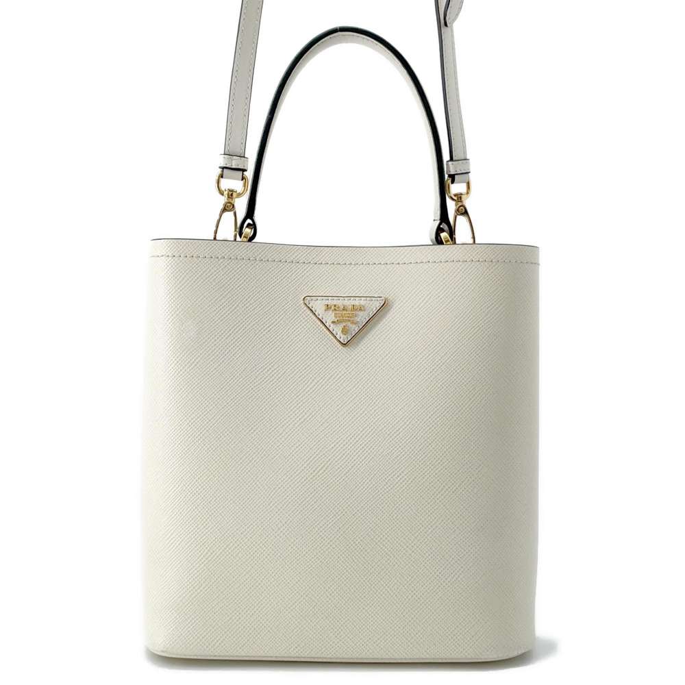 Prada Panier 2Wayshoulder Luxury Handbag Leather White Shoulder Bag
