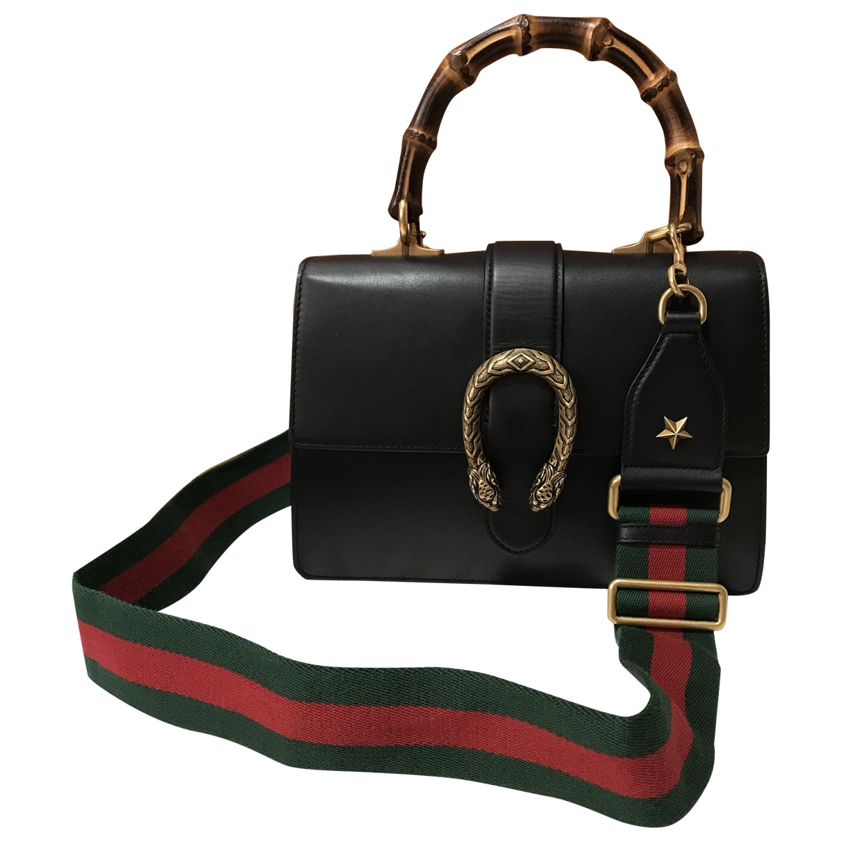 Gucci dionysus black leather handbag