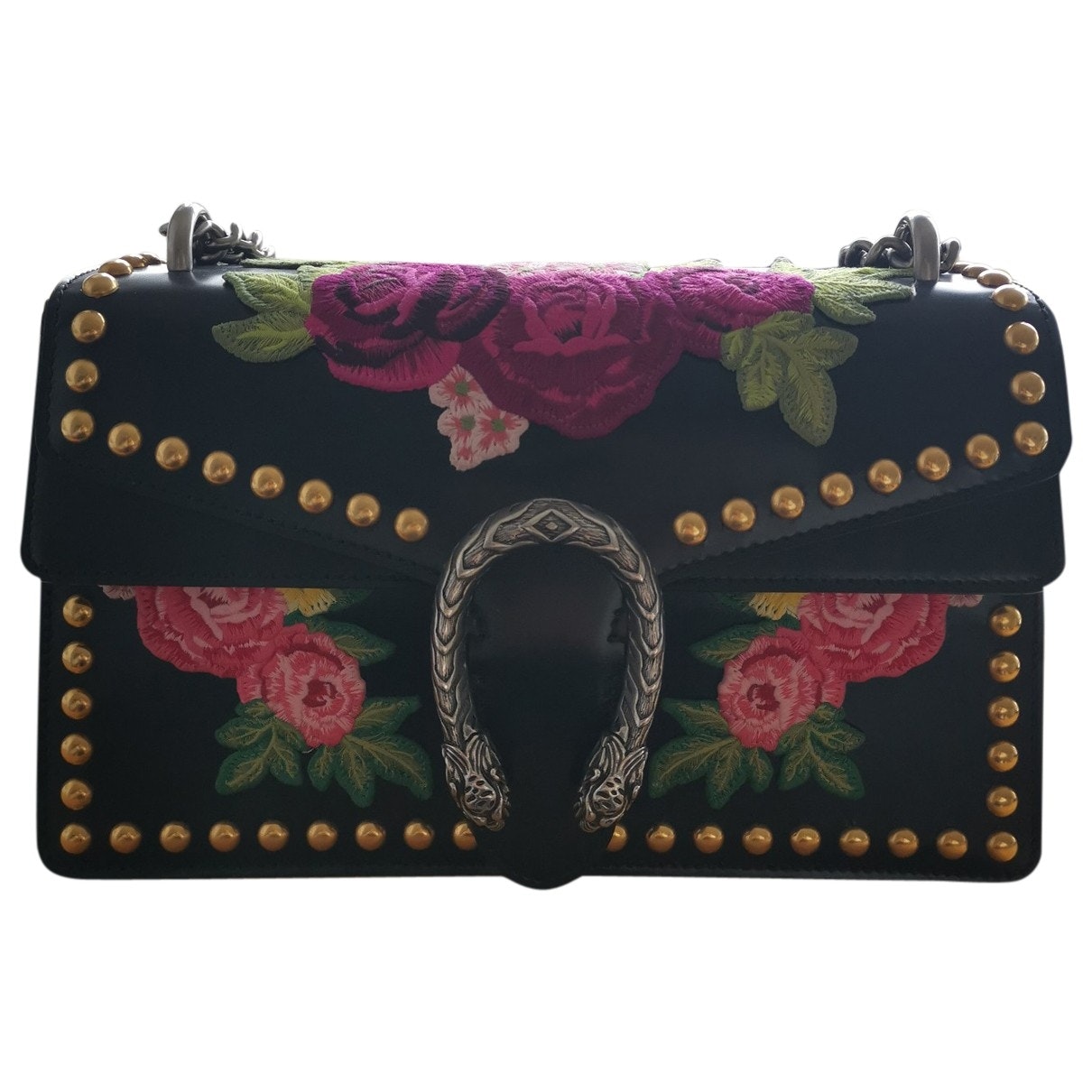 Gucci dionysus black leather handbag