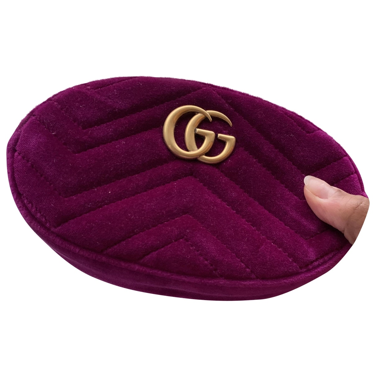 Gucci marmont purple velvet clutch bag
