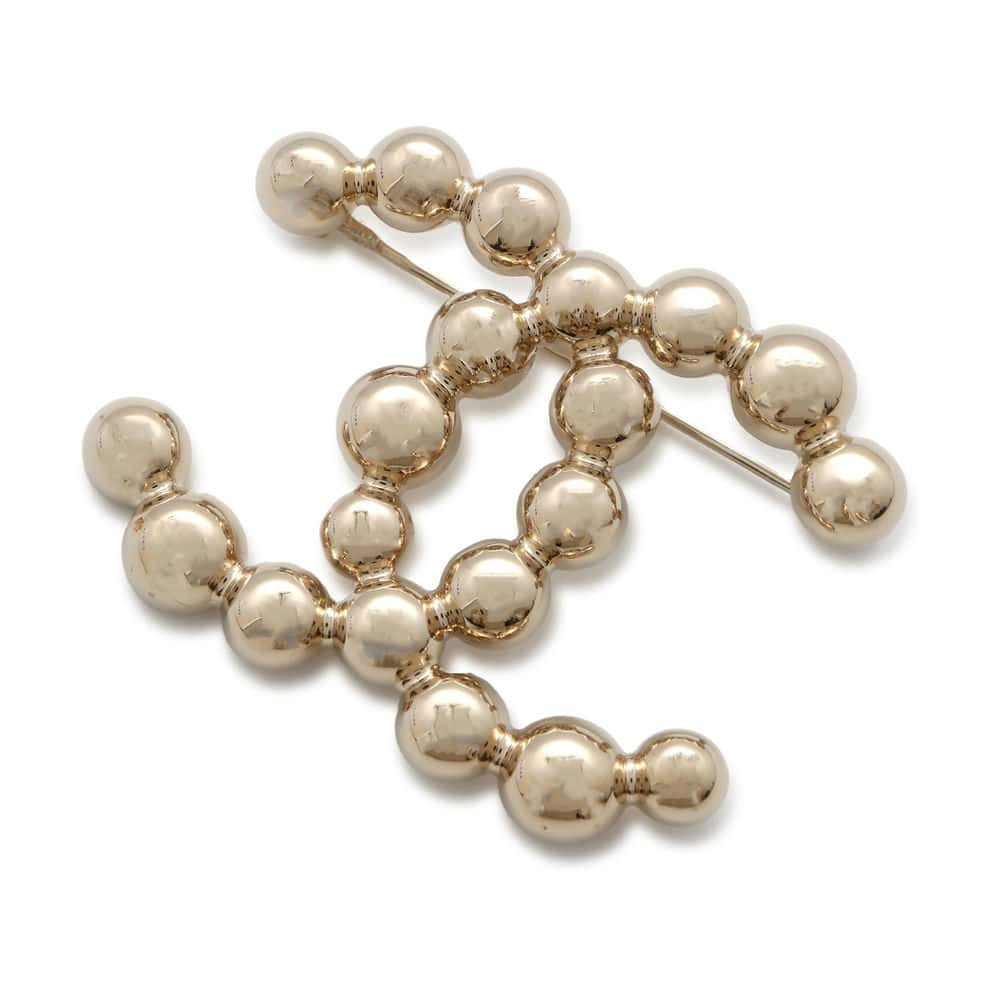 CHANEL CC Logo Brooch Gold AB6165 Metal