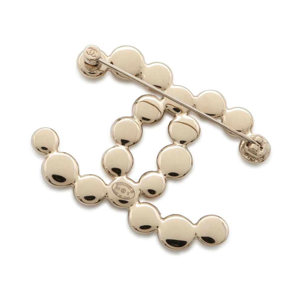 CHANEL CC Logo Brooch Gold AB6165 Metal