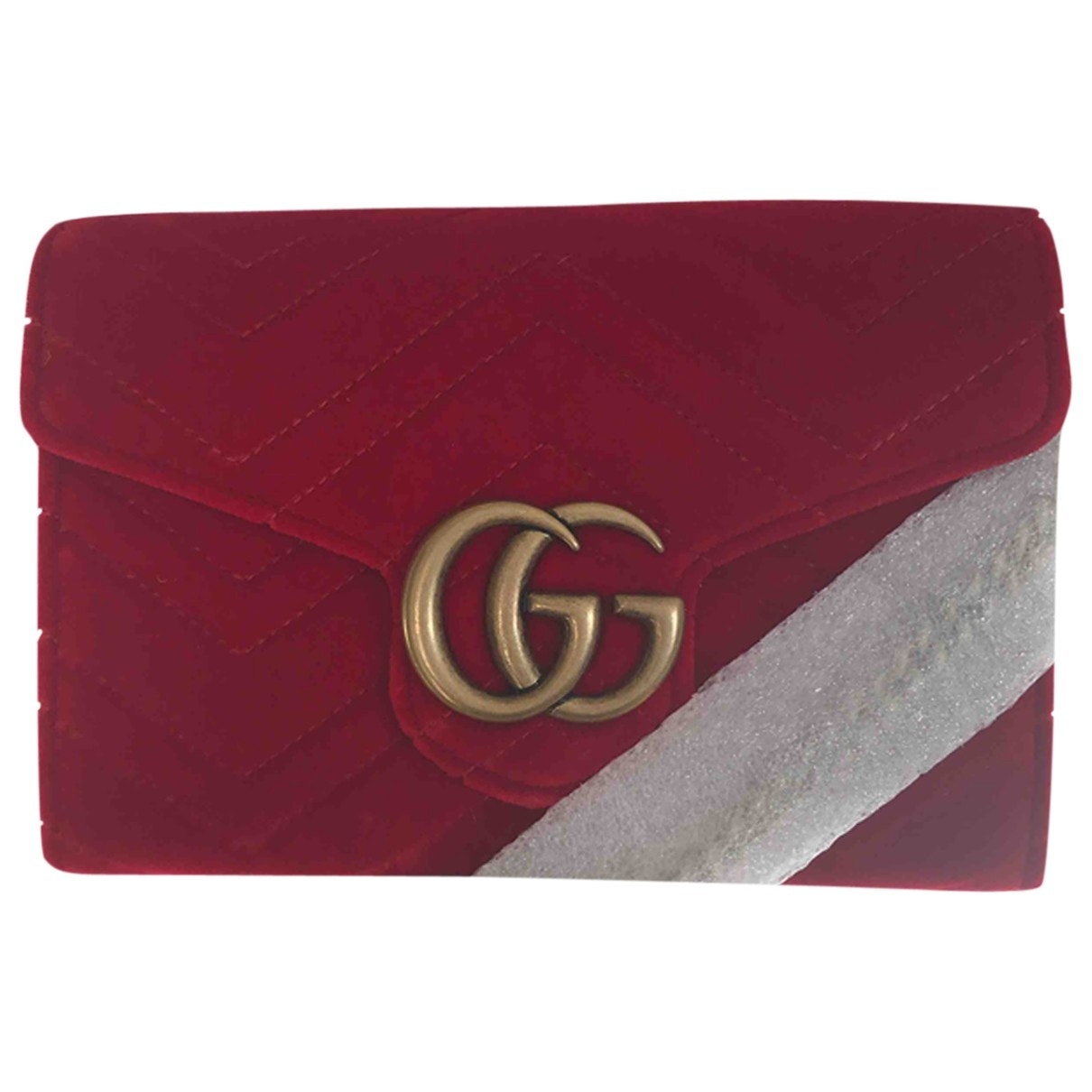 Gucci marmont red velvet handbag