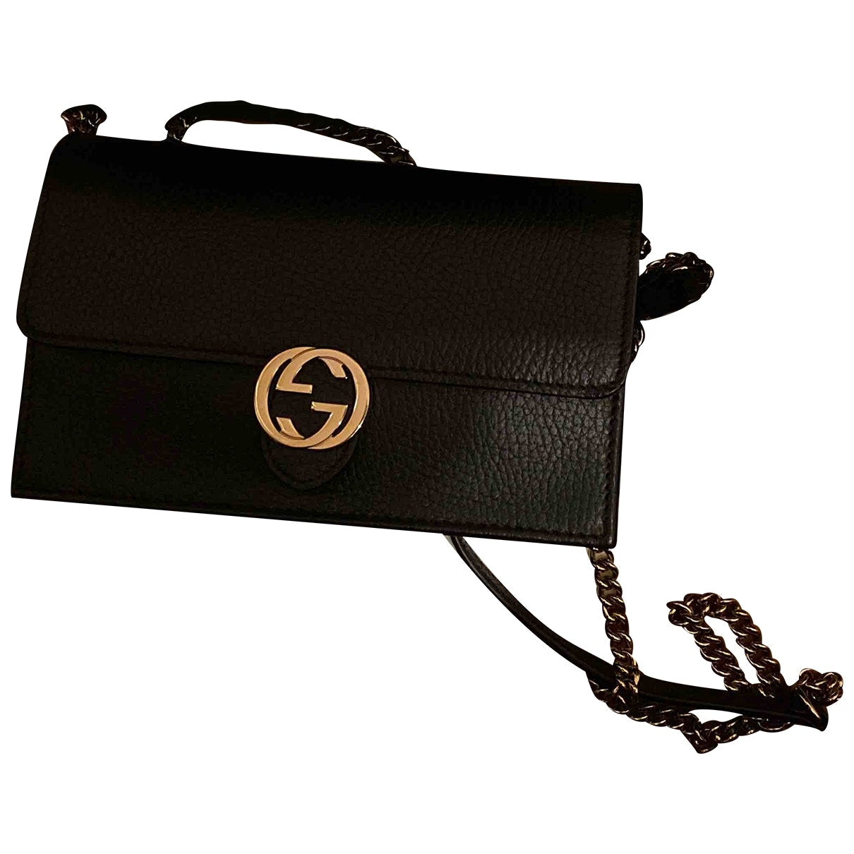 Gucci interlocking black leather handbag