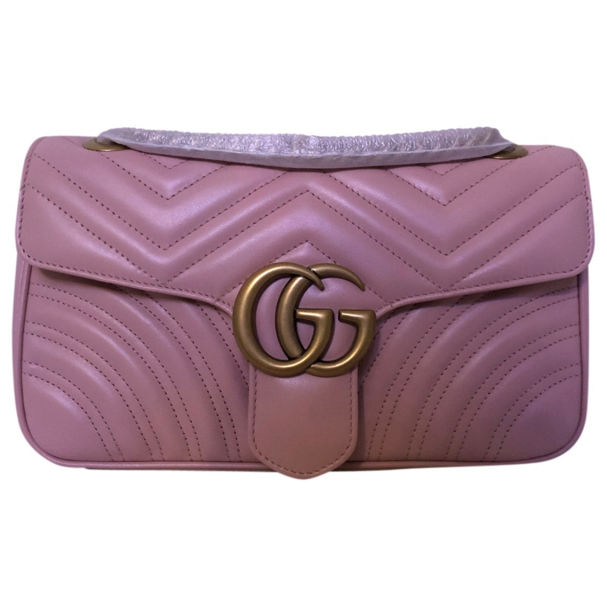 Gucci marmont pink leather handbag