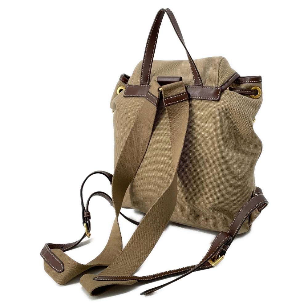 Prada Backpack Leather Canvas Brown
