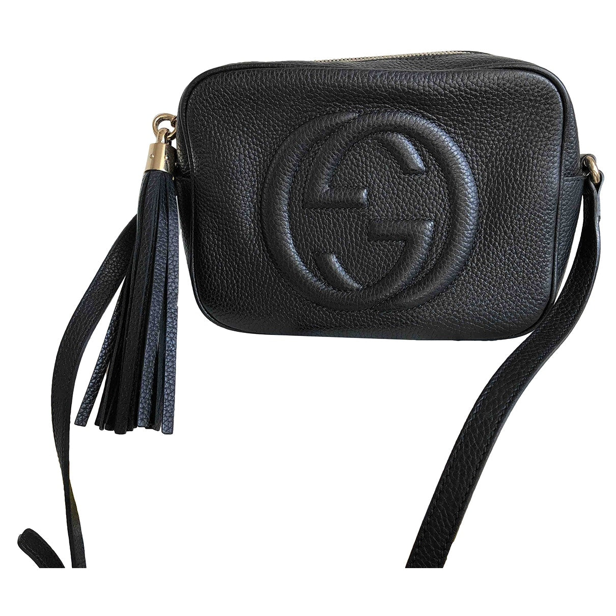 Gucci soho black leather clutch bag