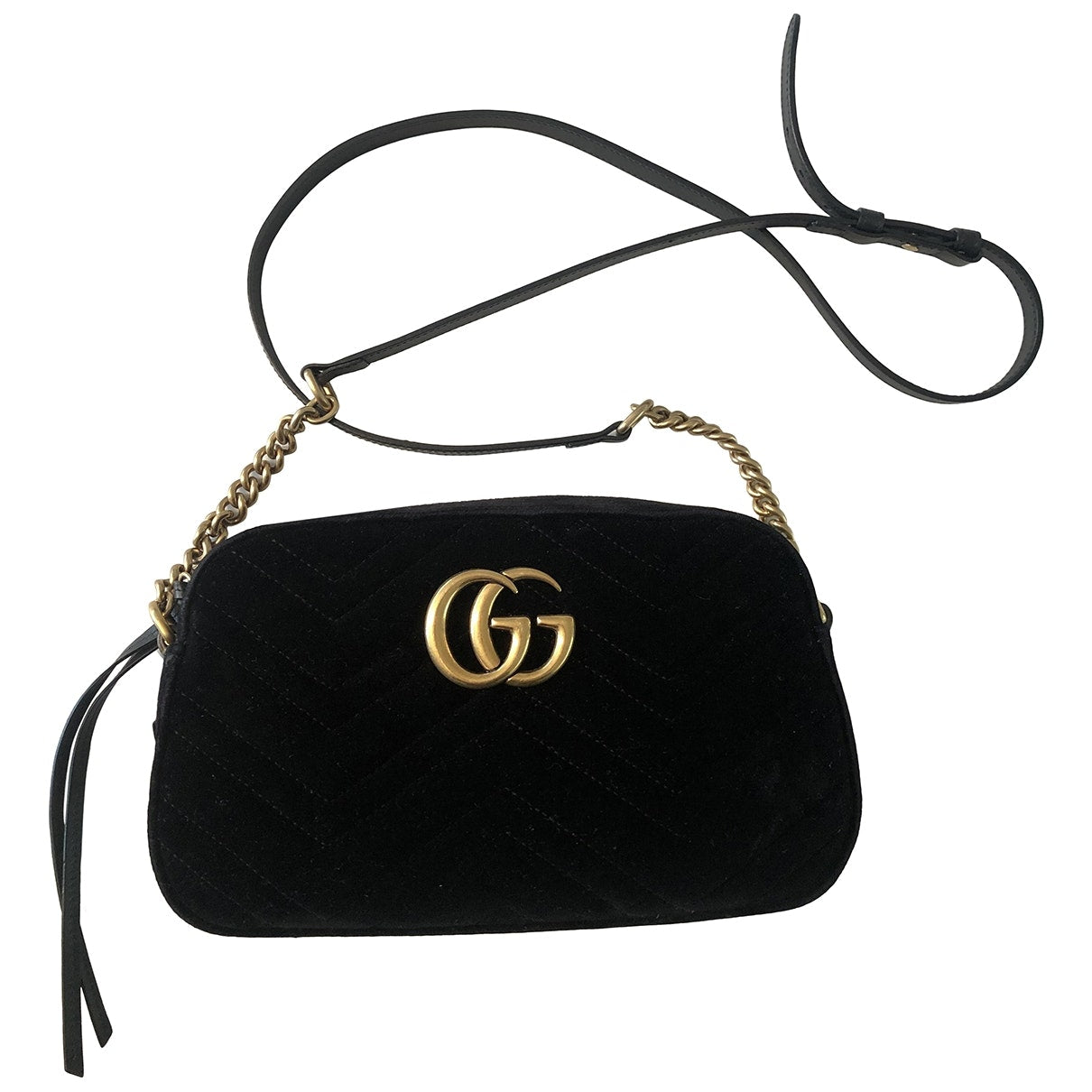 Gucci black velvet handbag