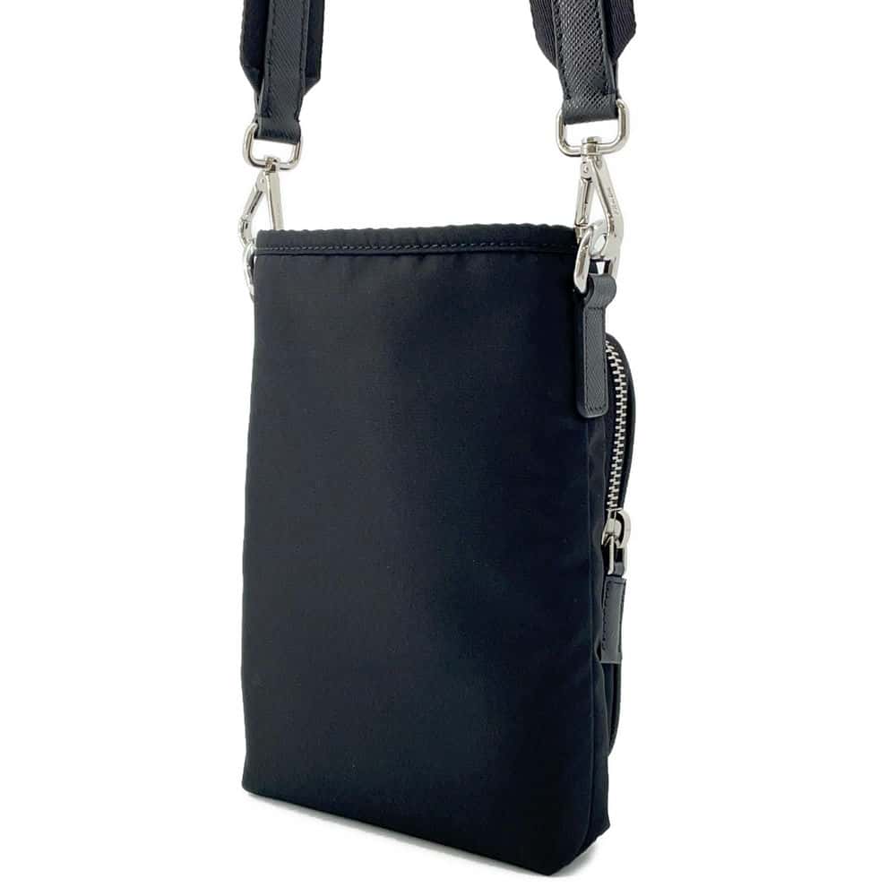 Prada Smartphone Case Luxury Handbag Nylon Black Travel Bag