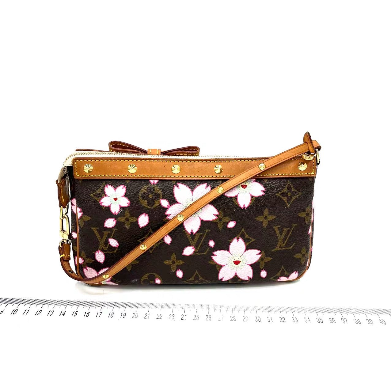 Louis Vuitton x Takashi Murakami Cherry Blossom on Monogram Brown Clutch Bag