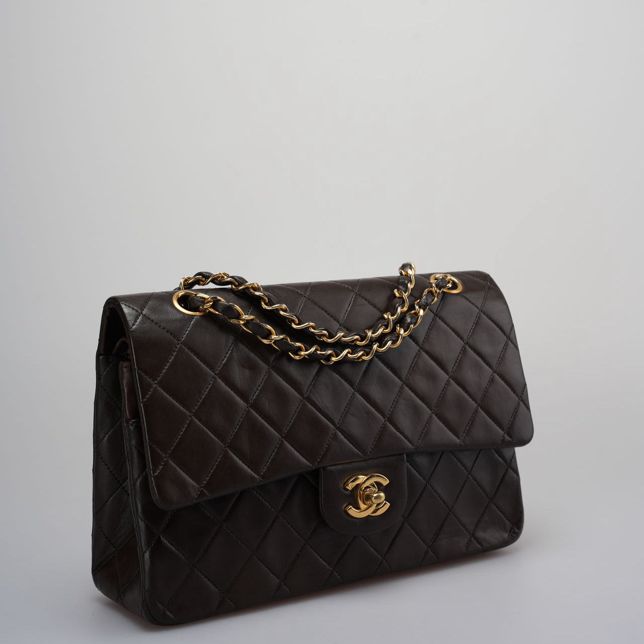 Chanel   timeless Flap Bag in Chocolate Brown With Gold Hardware 24k Gold Hardware