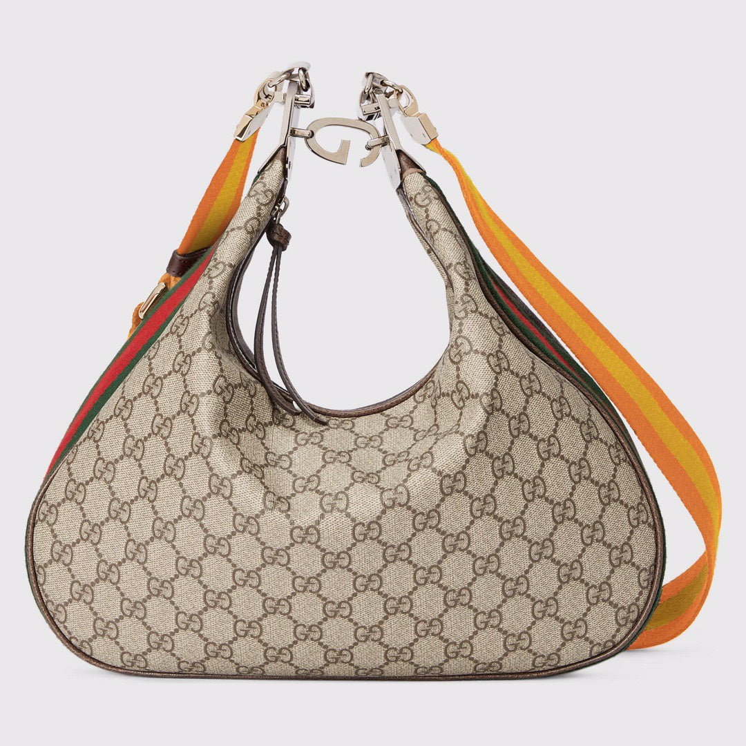 gg Atache , ’s 13.8in Beige Multicolor Large Shoulder Bag
