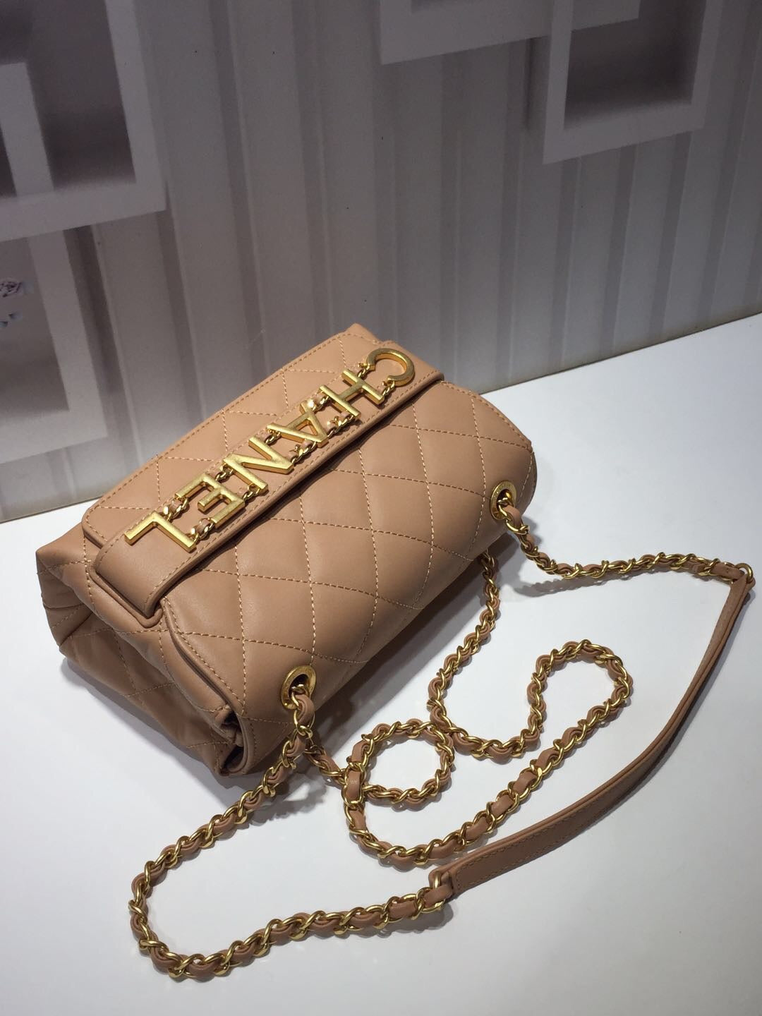 CHLFront Hardware Apricot , ’s Gold Small Logo Flap Shoulder Bag