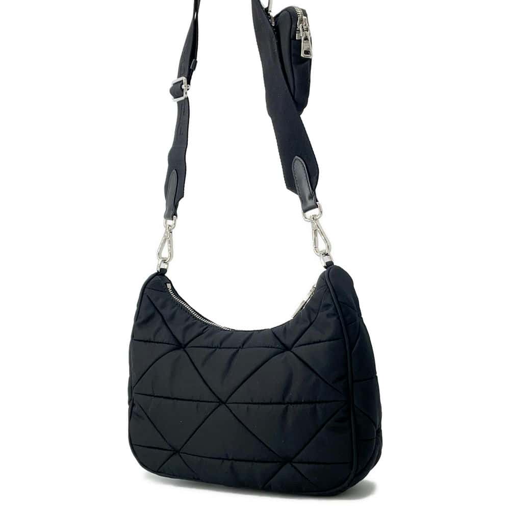 Prada Tessuto Quilt Shoulder Bag Nylon Black