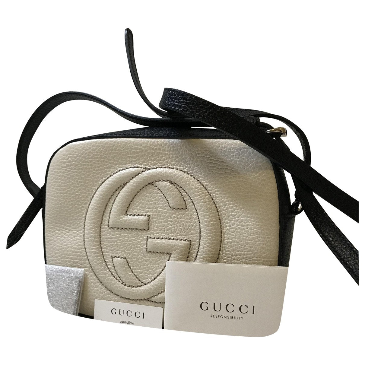 Gucci soho ecru leather handbag