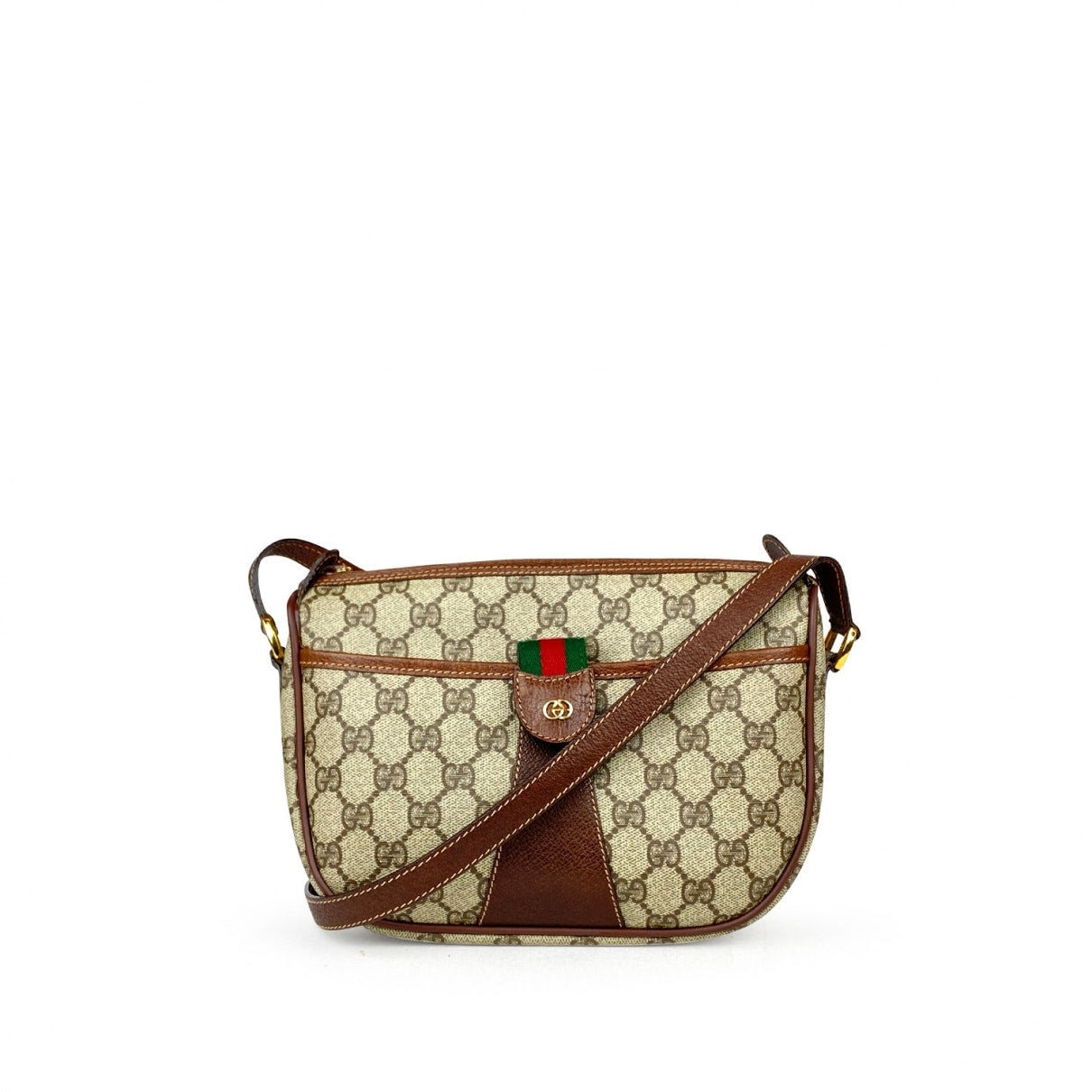 Gucci ophidia brown cloth handbag