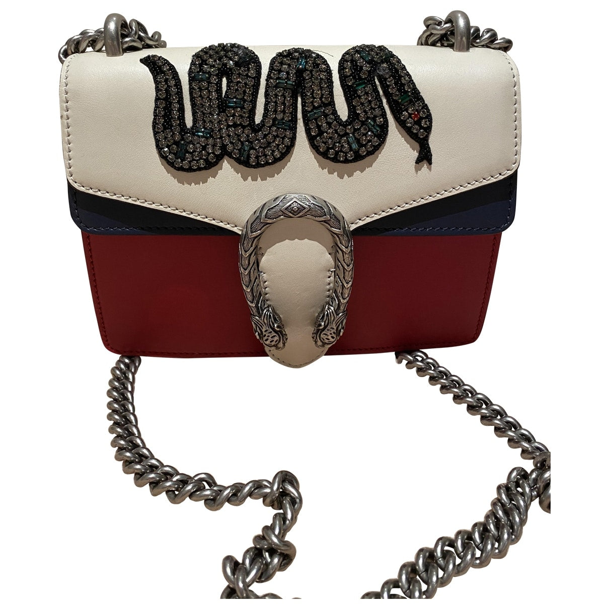Gucci dionysus blue leather handbag