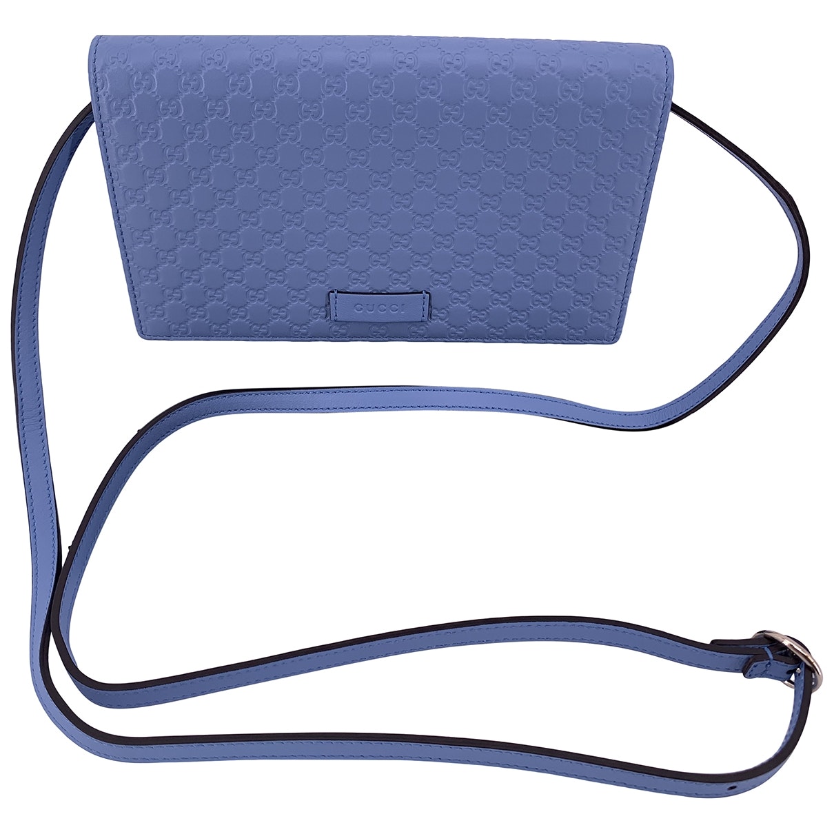 Gucci blue leather clutch bag
