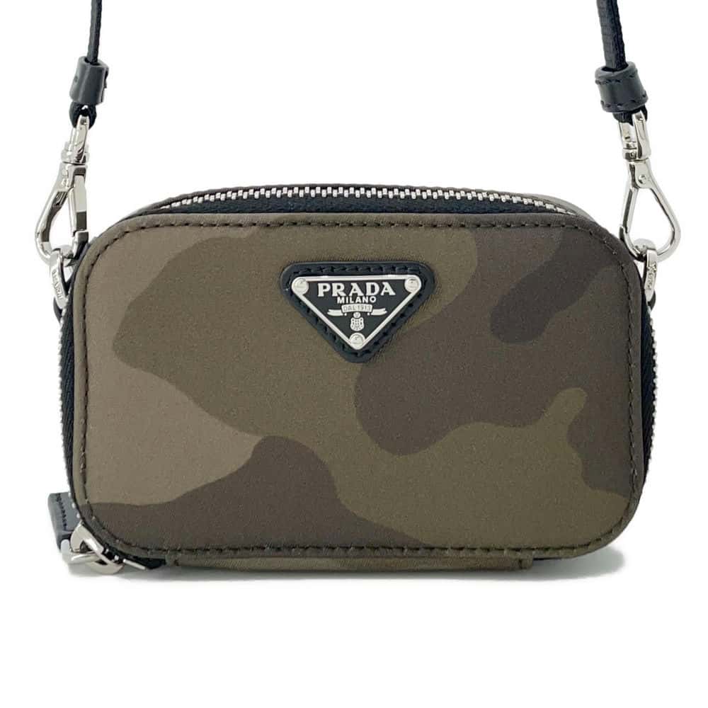 Prada Camouflage Shoulder Bag Khaki Nylon Mini