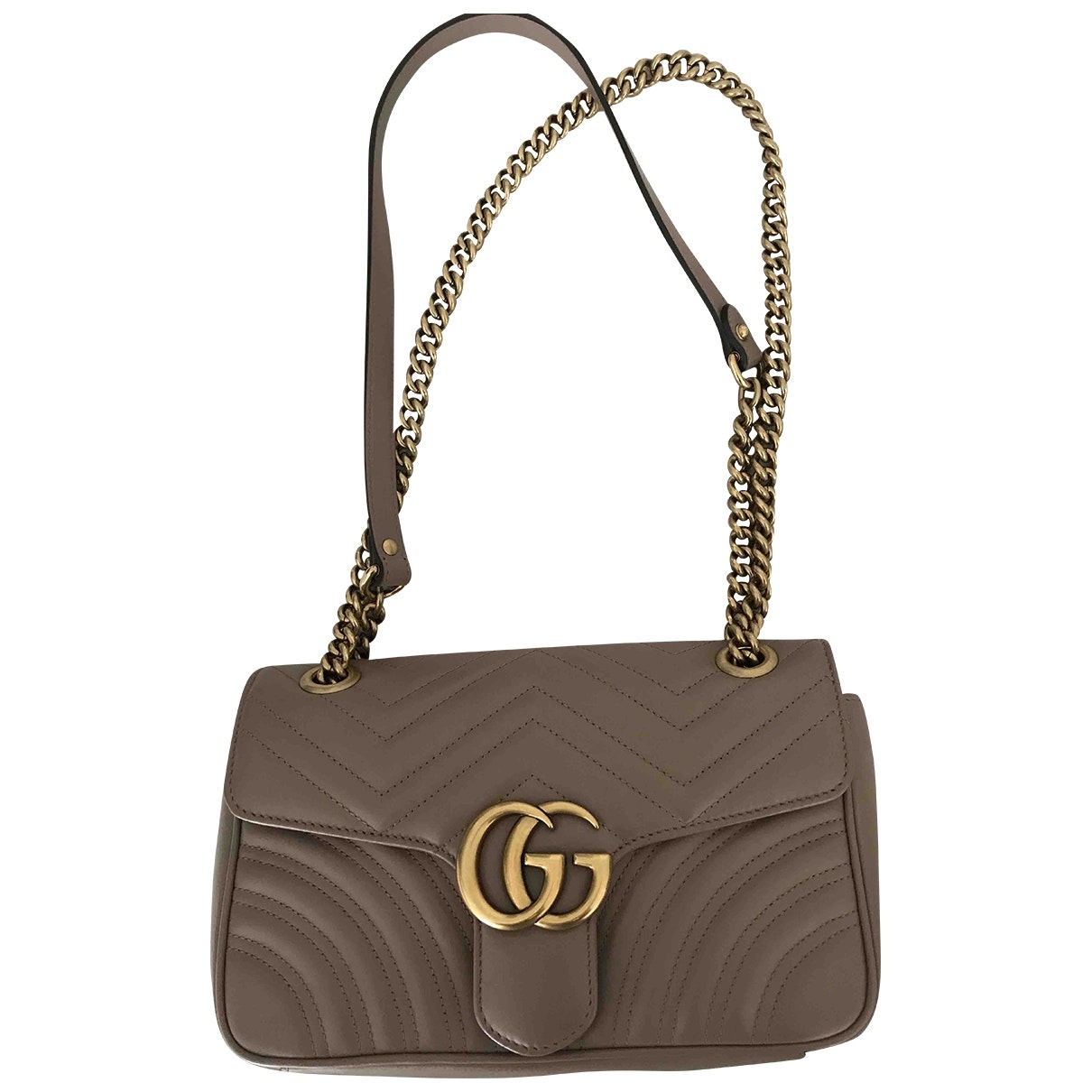 Gucci marmont beige leather handbag