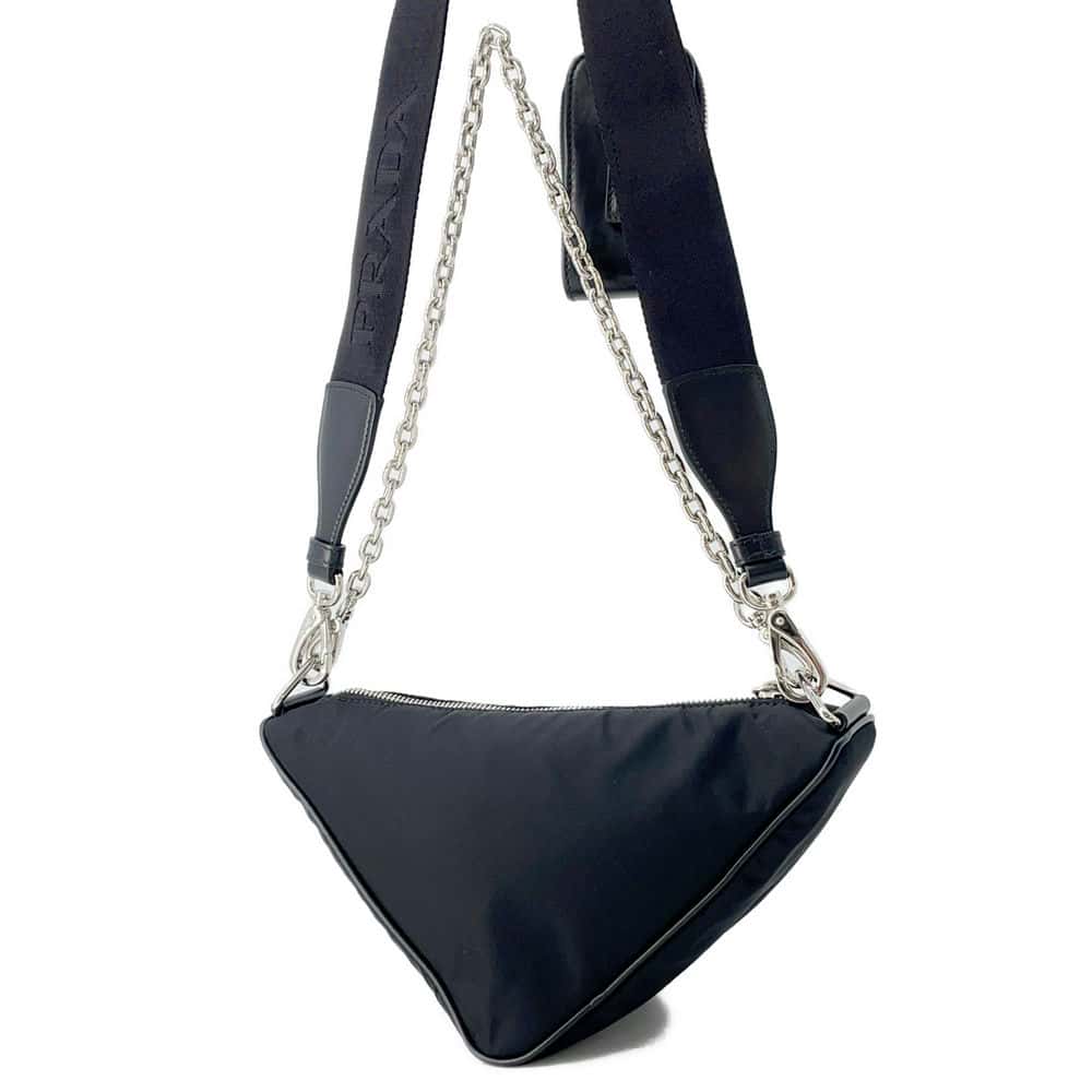 Prada Triangle Shoulder Bag Nylon Black