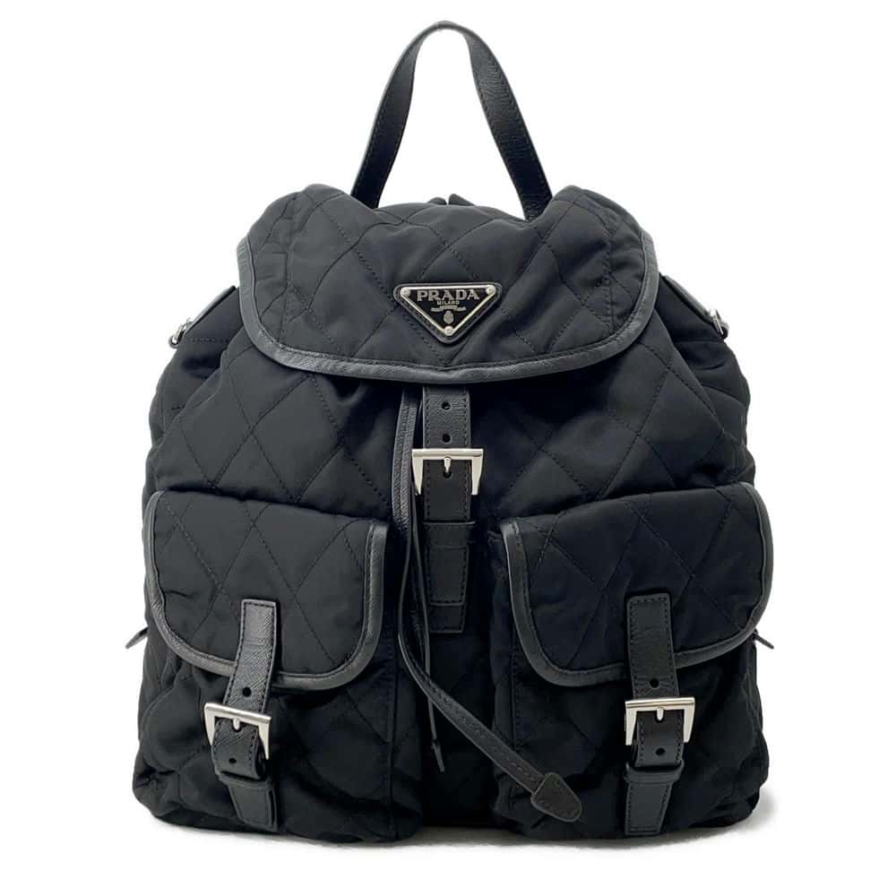 Prada Backpack Nylon Quilted Black