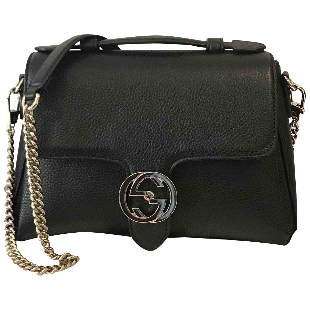 Gucci interlocking black leather handbag