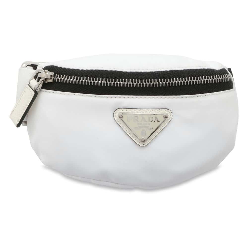 Prada Wristband Pouch Luxury Handbag Nylon Black White Clutch Bag