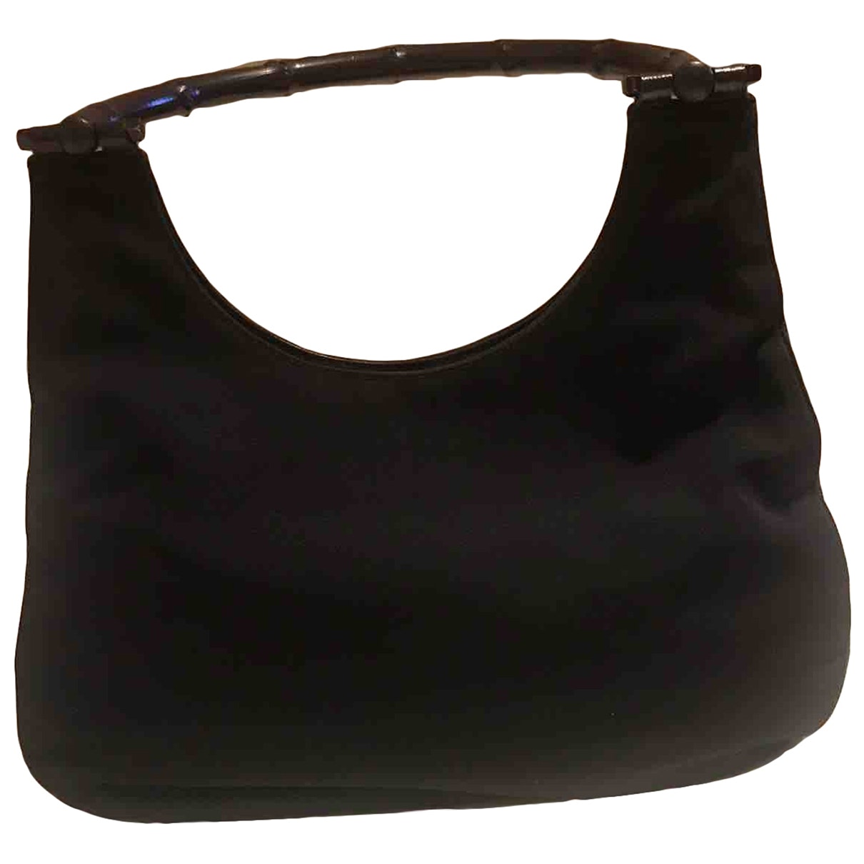 Gucci bamboo black cotton handbag