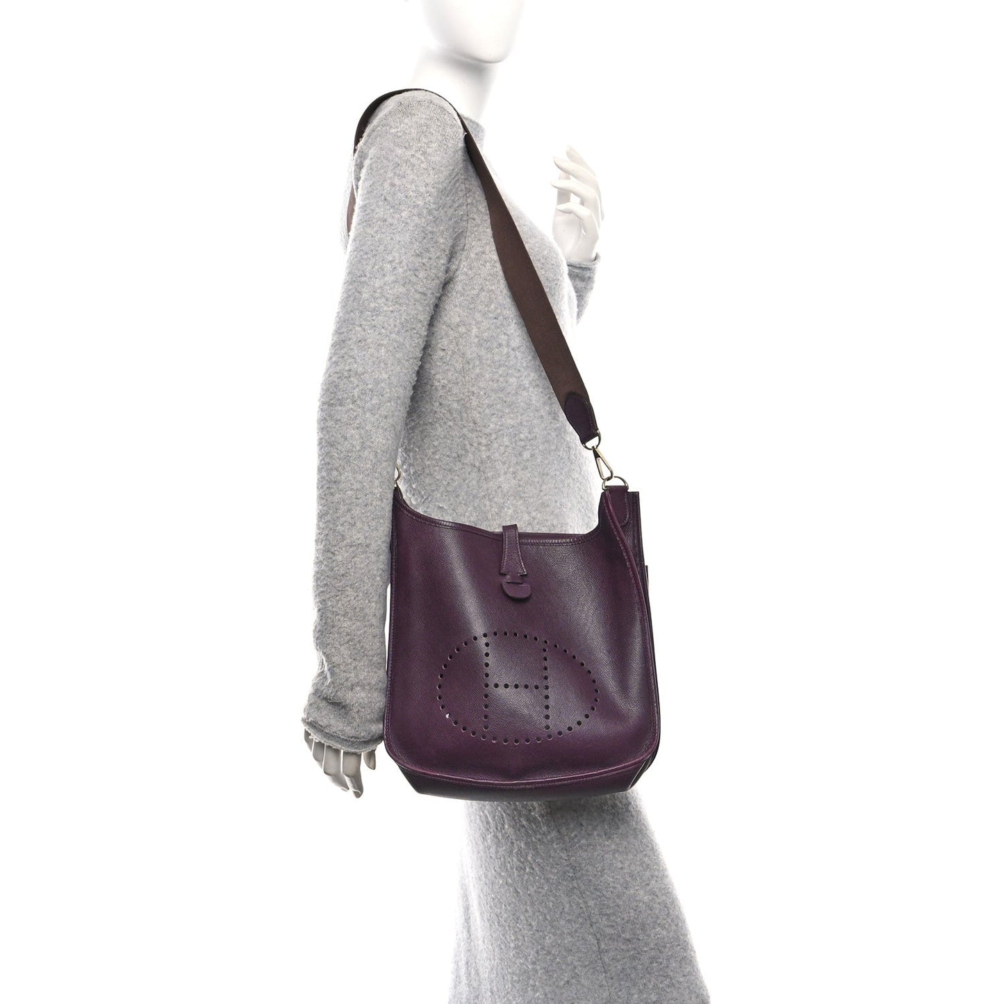 Hermes Epsom Evelyne Ii Pm Violet Handbag Travel Bag
