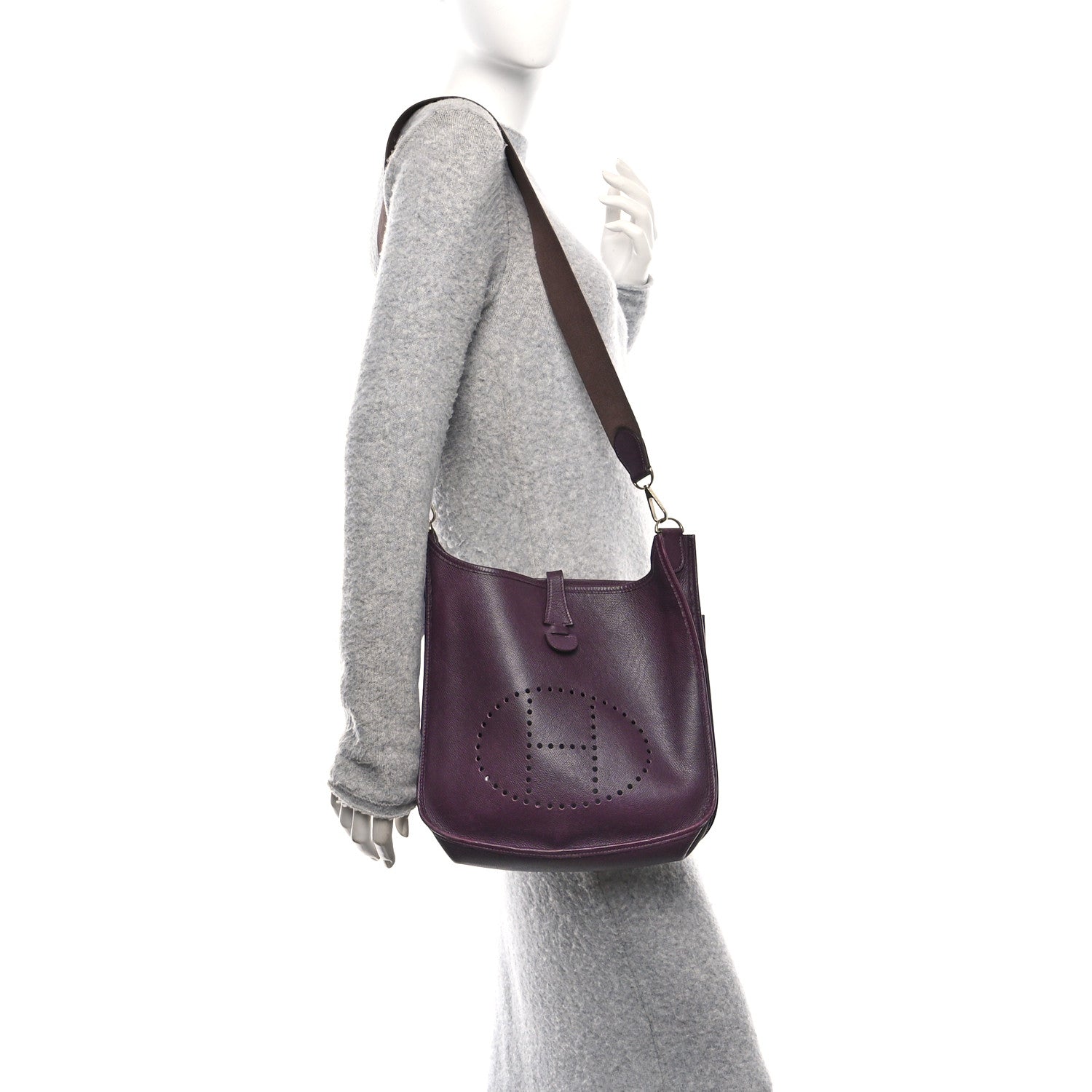 Hermes Epsom Evelyne Ii Pm Violet Handbag Travel Bag
