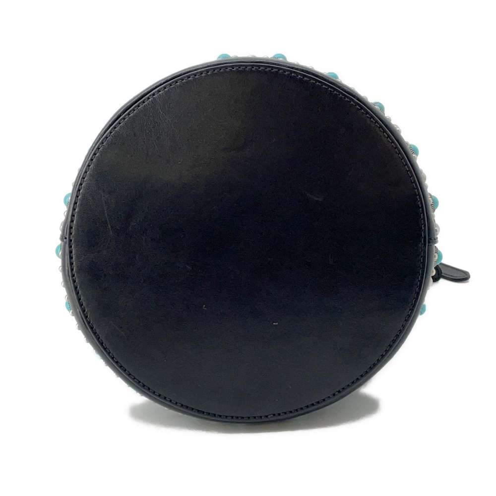 Prada Stone 2Way Bag Leather Black Bucket Bucket Bag
