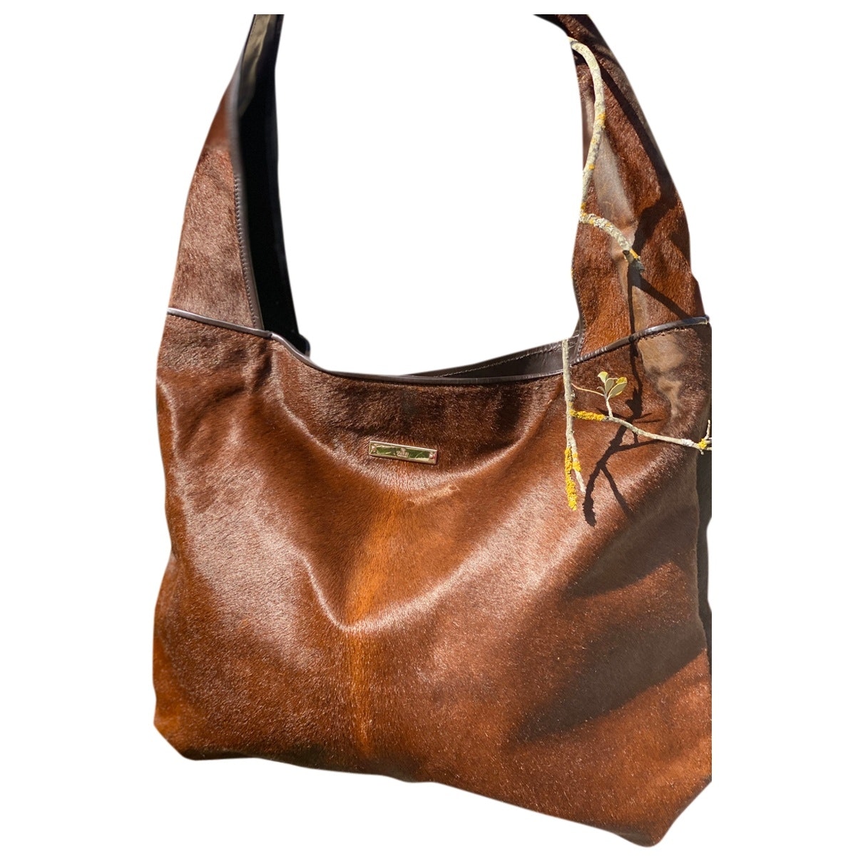 Gucci brown pony-style calfskin handbag