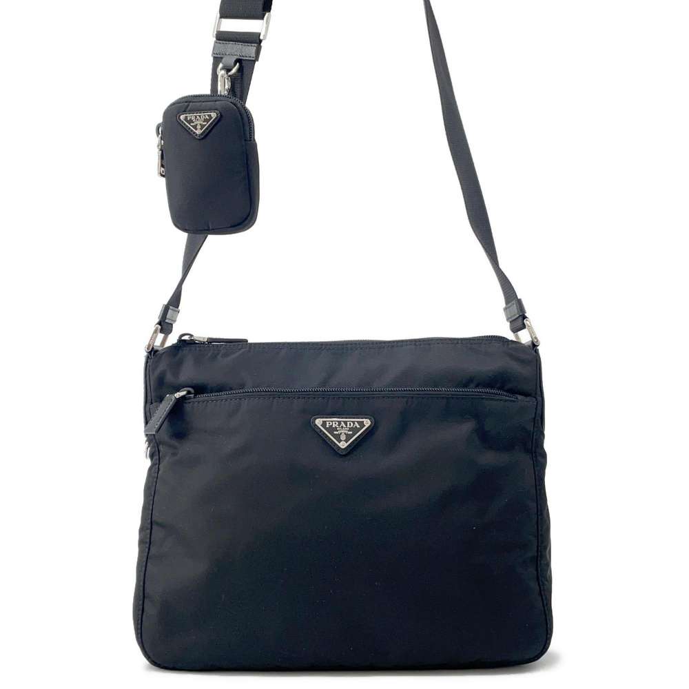 Prada Re Shoulder Bag Leather Nylon Black