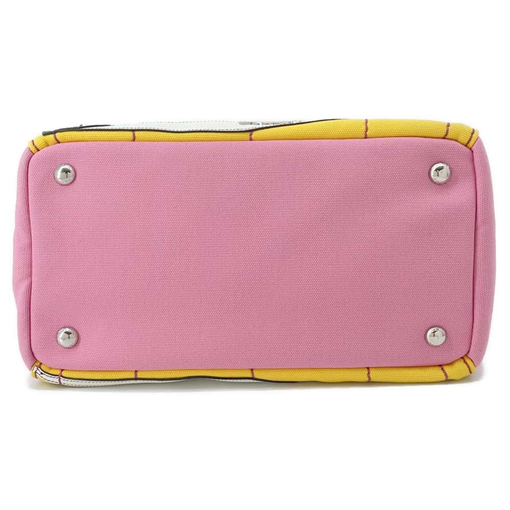 Prada Canapa Patchwork Luxury Handbag Canvas Pink Multicolor Travel Bag