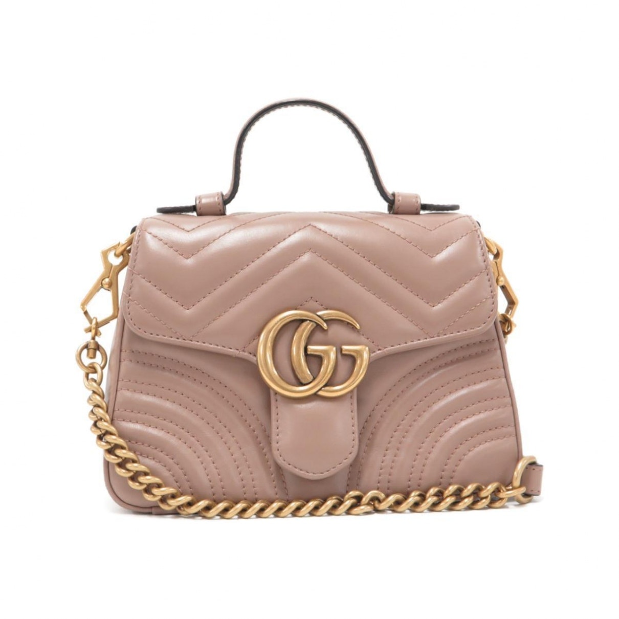Gucci marmont pink leather handbag