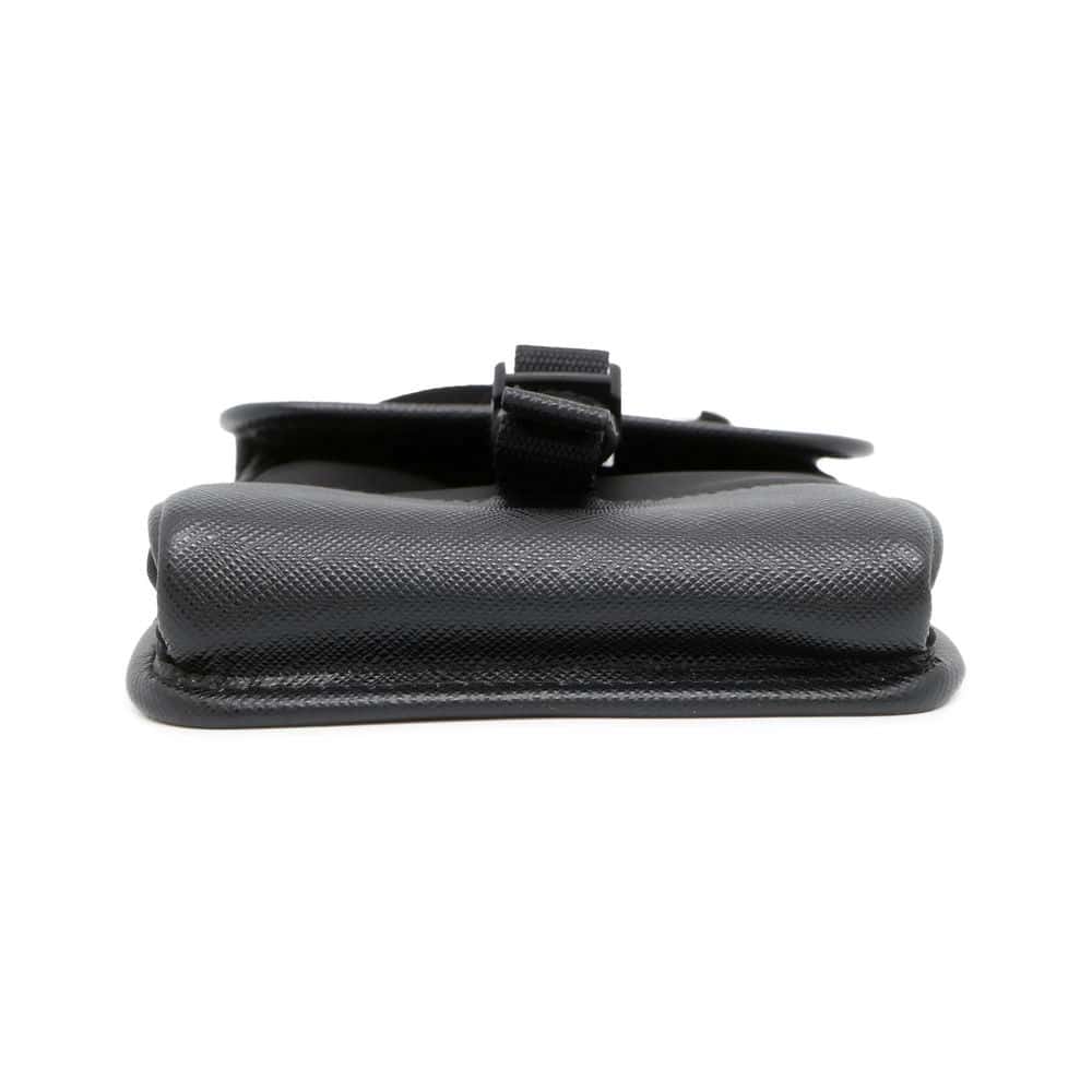 Prada Phone Shoulder Bag Leather Nylon Black