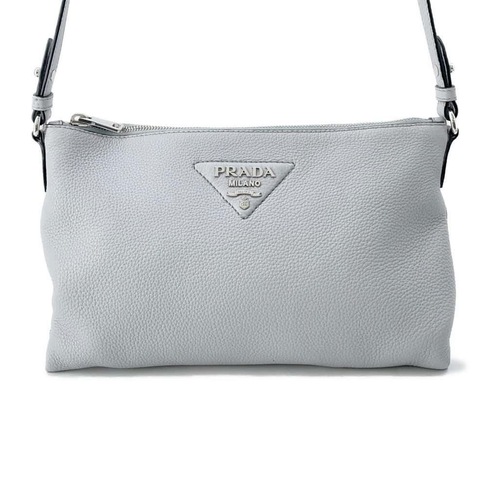 Prada Shoulder Bag Light Leather Gray