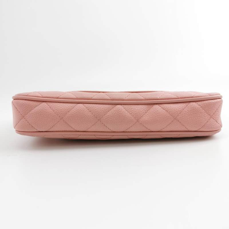Chanel Caviar Hardware Pink Gold Leather Shoulder Bag
