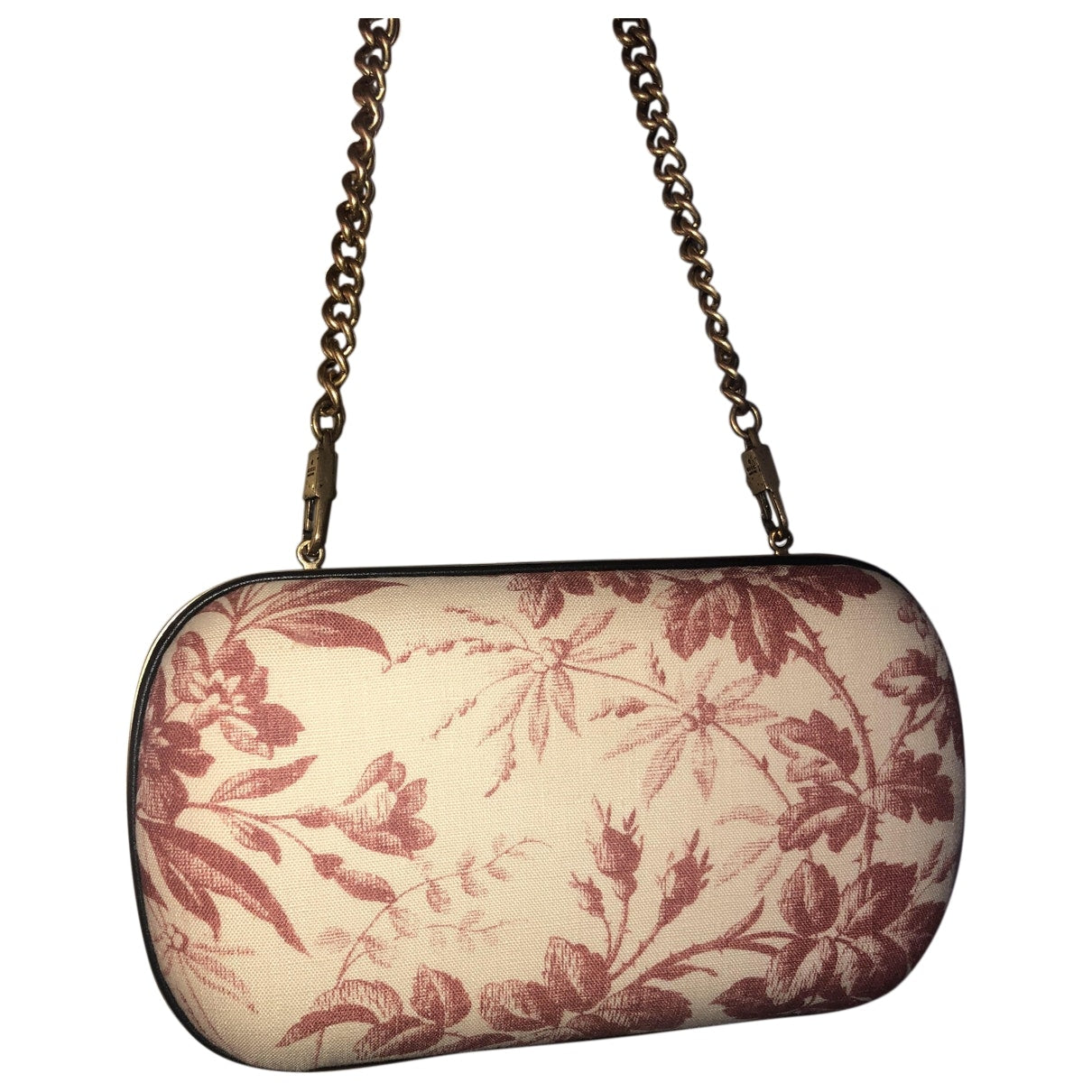 Gucci broadway beige linen clutch bag
