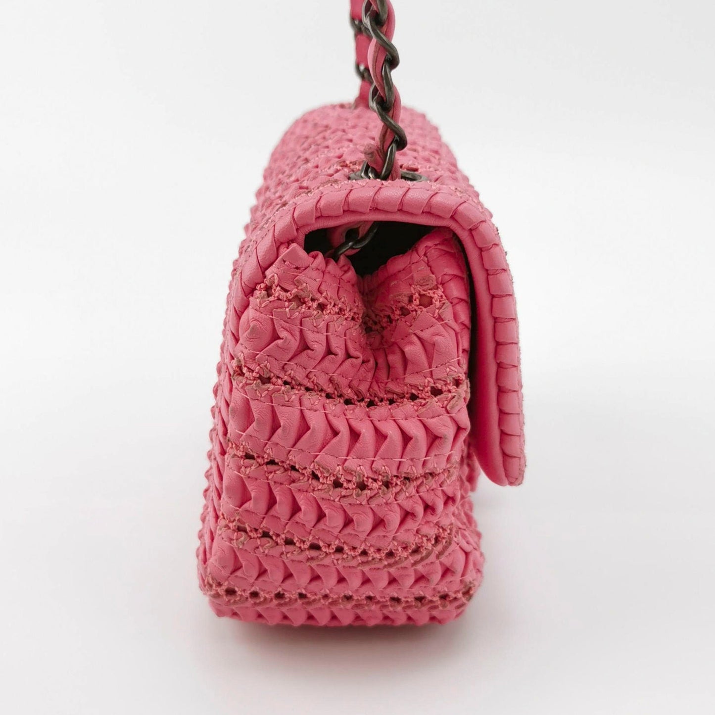 Chanel Square Classic Flap CC Paris Seoul Pink Leather Mini Bag