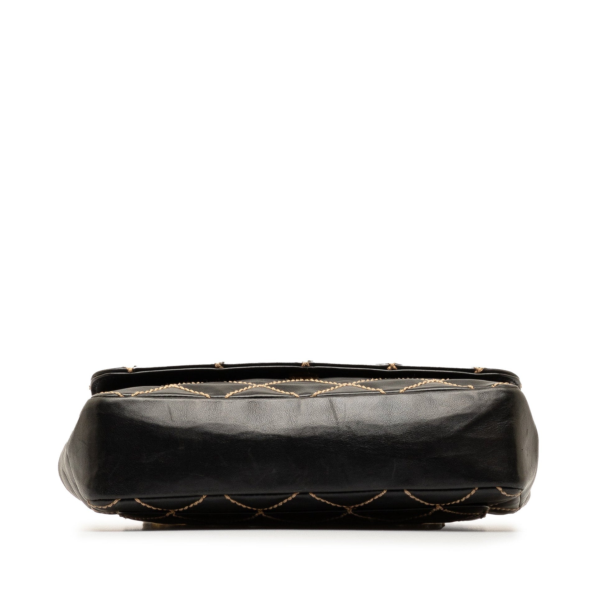 CHANEL CC Wild Stitch Lambskin Flap Shoulder Bag