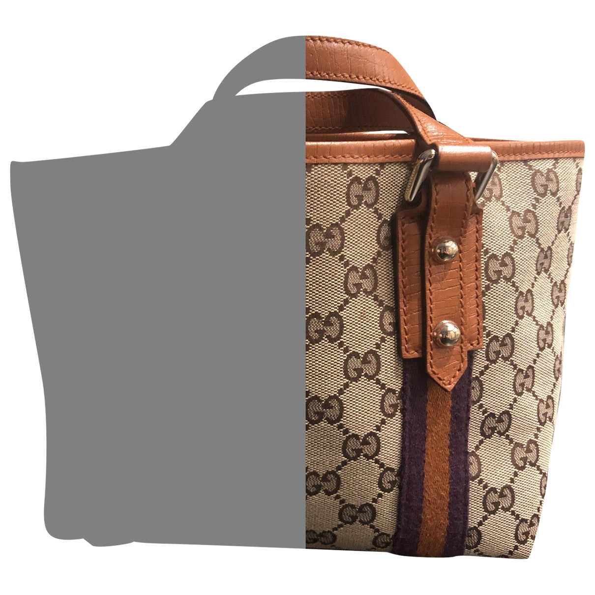 Gucci brown cloth handbag