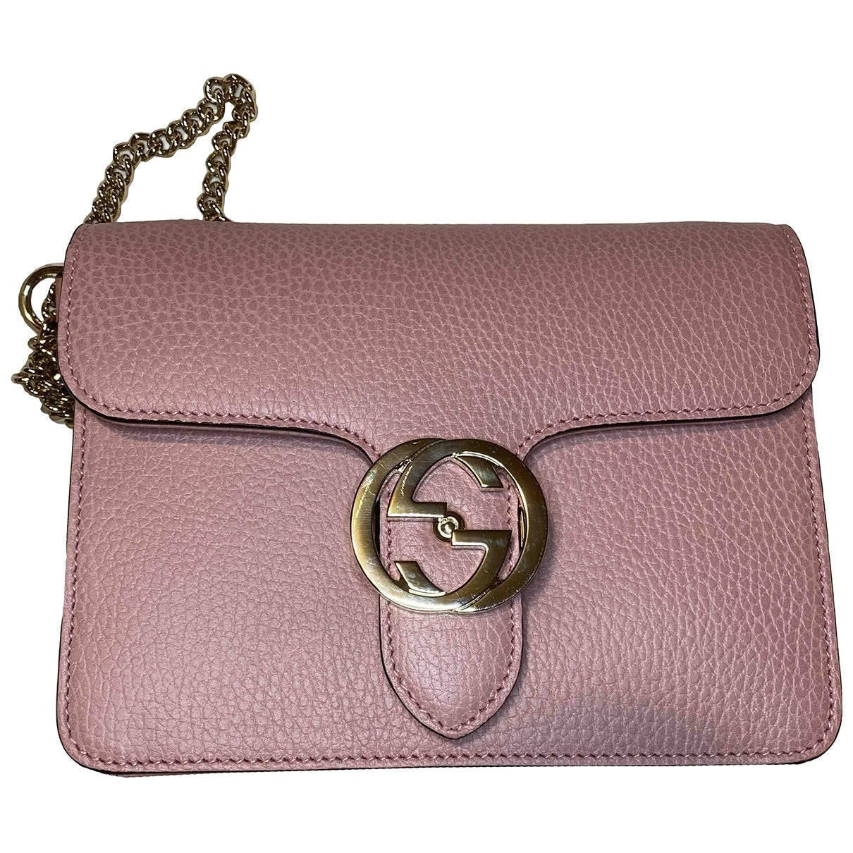 Gucci interlocking pink leather handbag