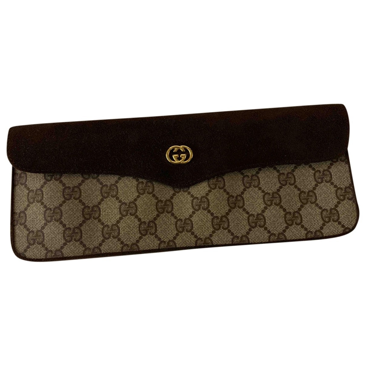 Gucci brown cloth clutch bag